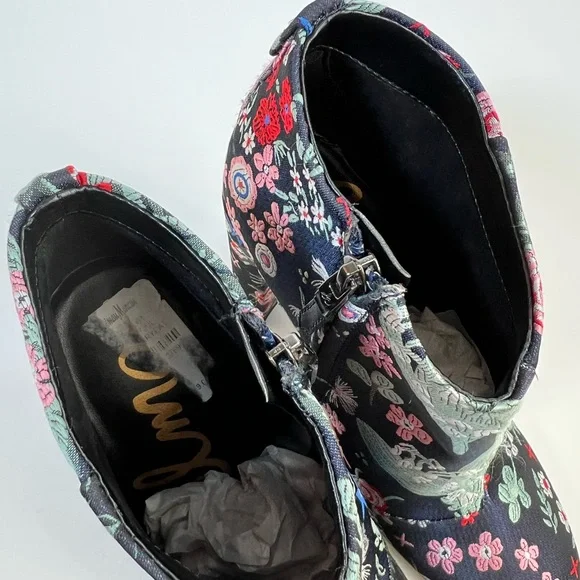 Sam Edelman Floral Embroidered Ankle Booties Block Heel Zip Sz 6.5 - Picture 16 of 16